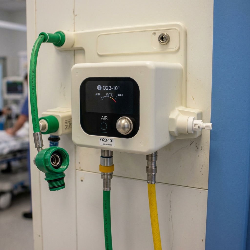 O2B-101 air oxygen blender in hospital use