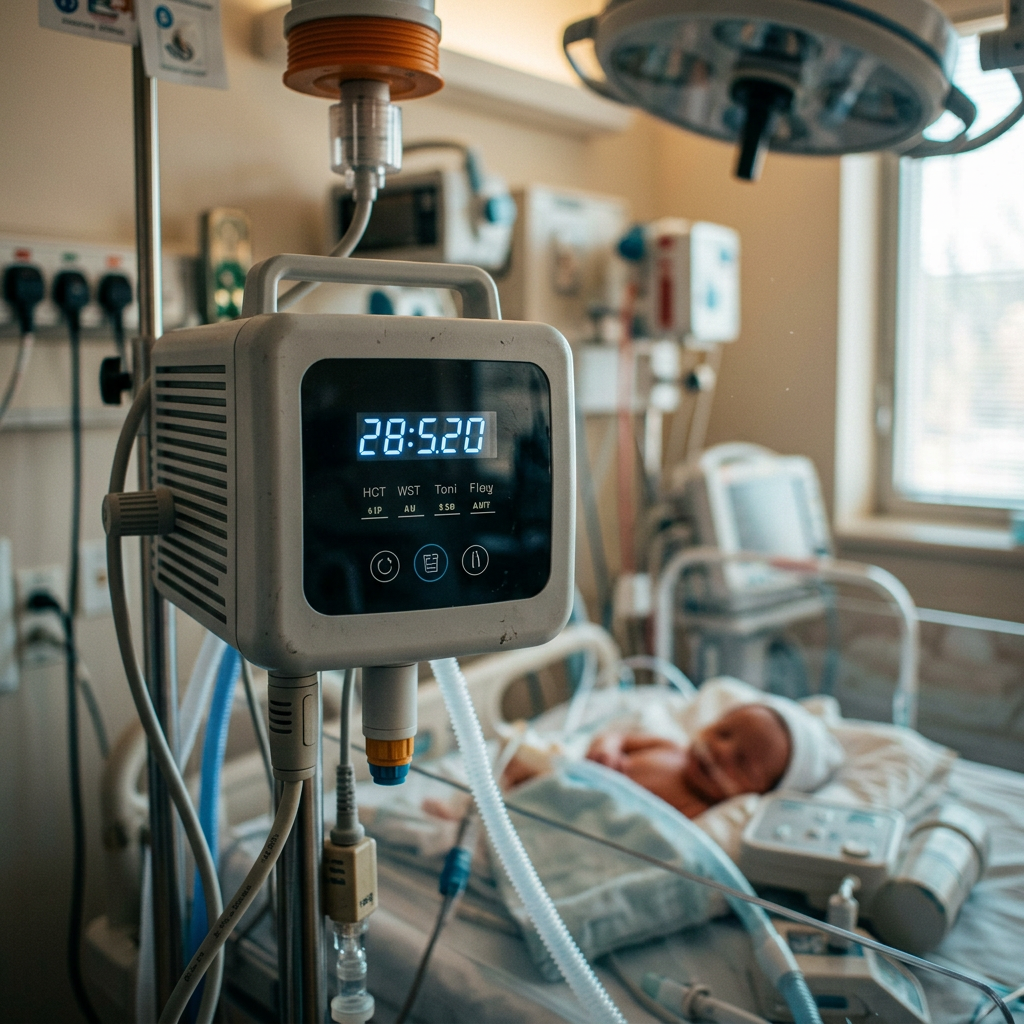 RH 305D respiratory humidifier in hospital use