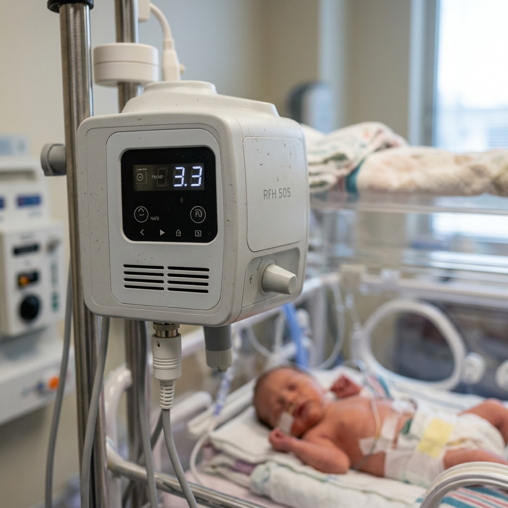 RH 505 respiratory humidifier in hospital use